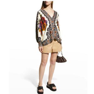 FARM Rio Flower Tapestry Popover blouse, X-Large (XL)